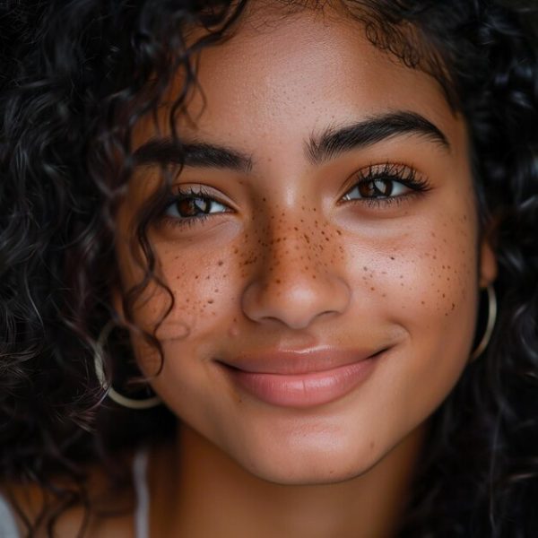 Freckles on face